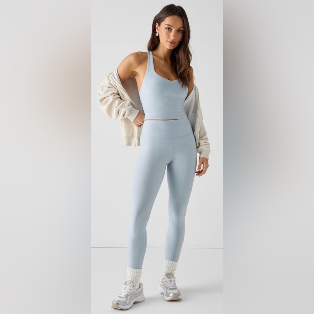 Fabletics Iced Out Baby Blue HeatherFlex High-Waist 7/8 TLC Legging, XS, NWT